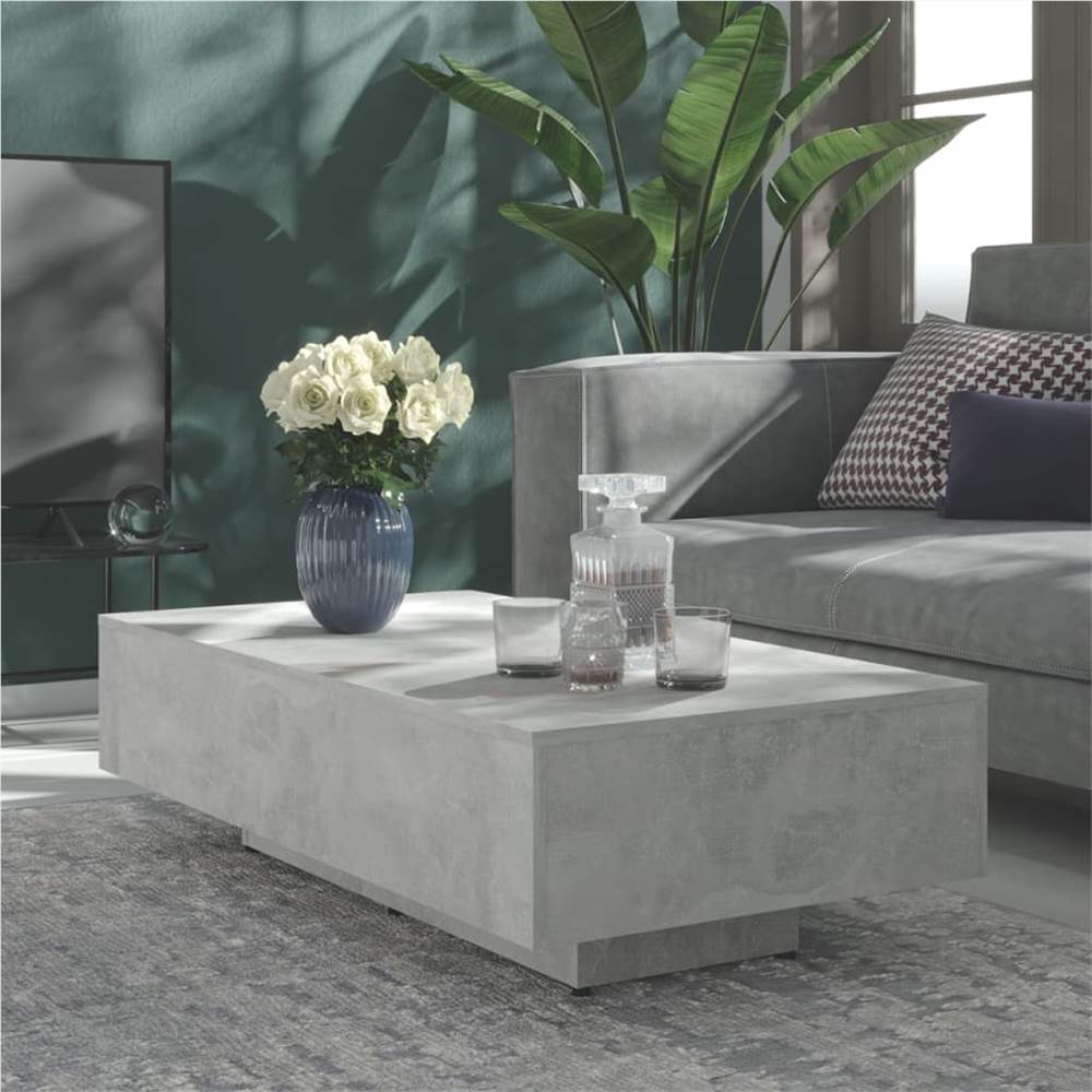 Coffee Table Concrete Grey 115x60x31 cm Chipboard