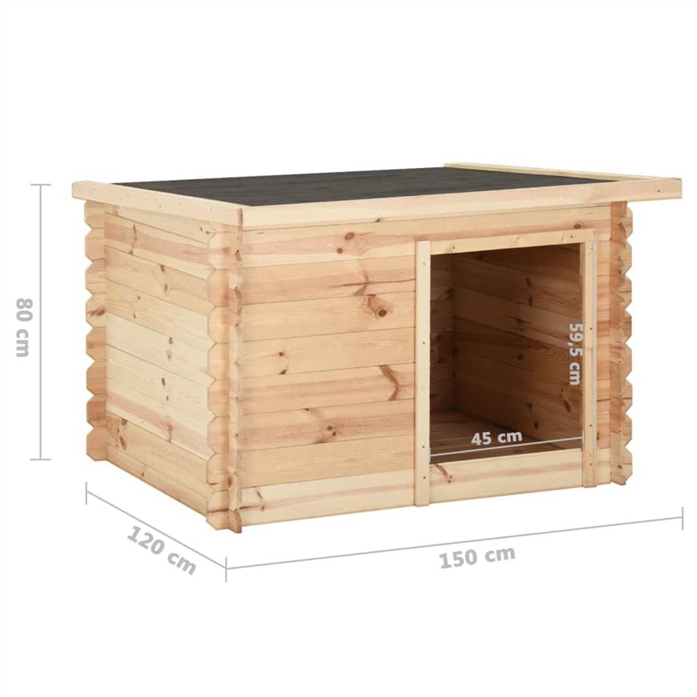 Dog House 150x120x80 cm Solid Pine Wood