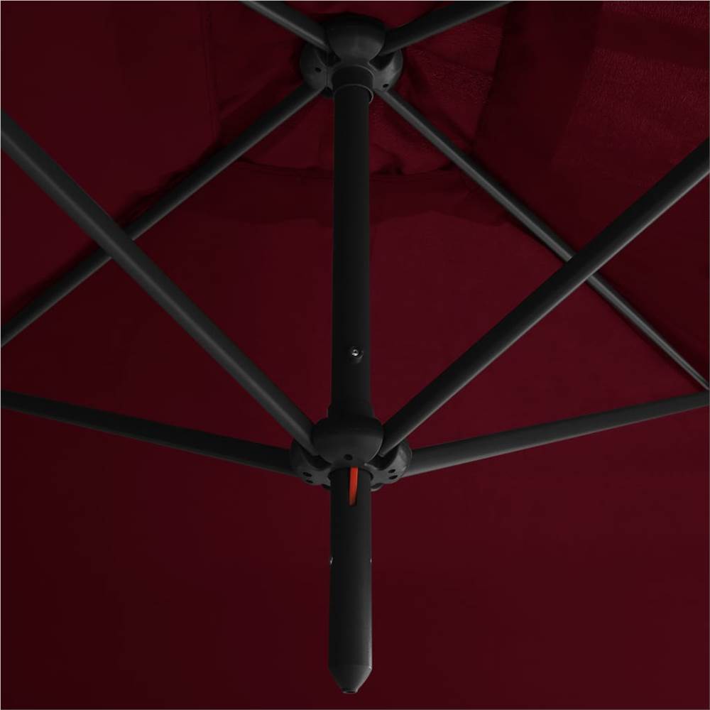 Double Parasol with Steel Pole Bordeaux Red 600x300 cm