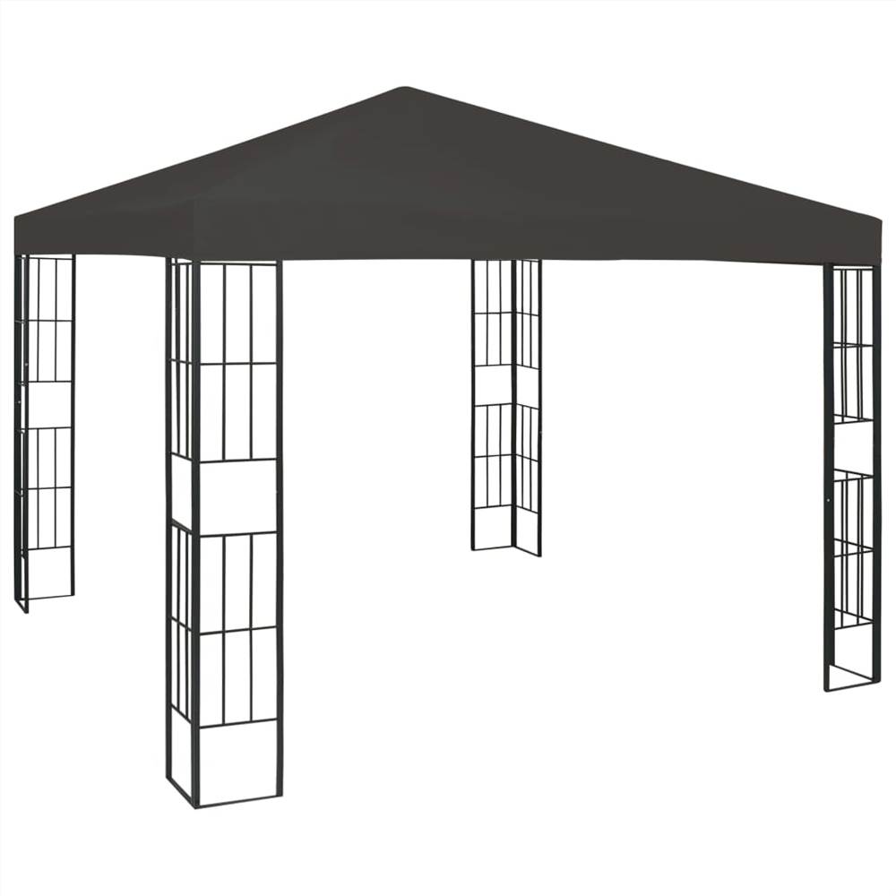 Gazebo with String Lights 3x3 m Anthracite