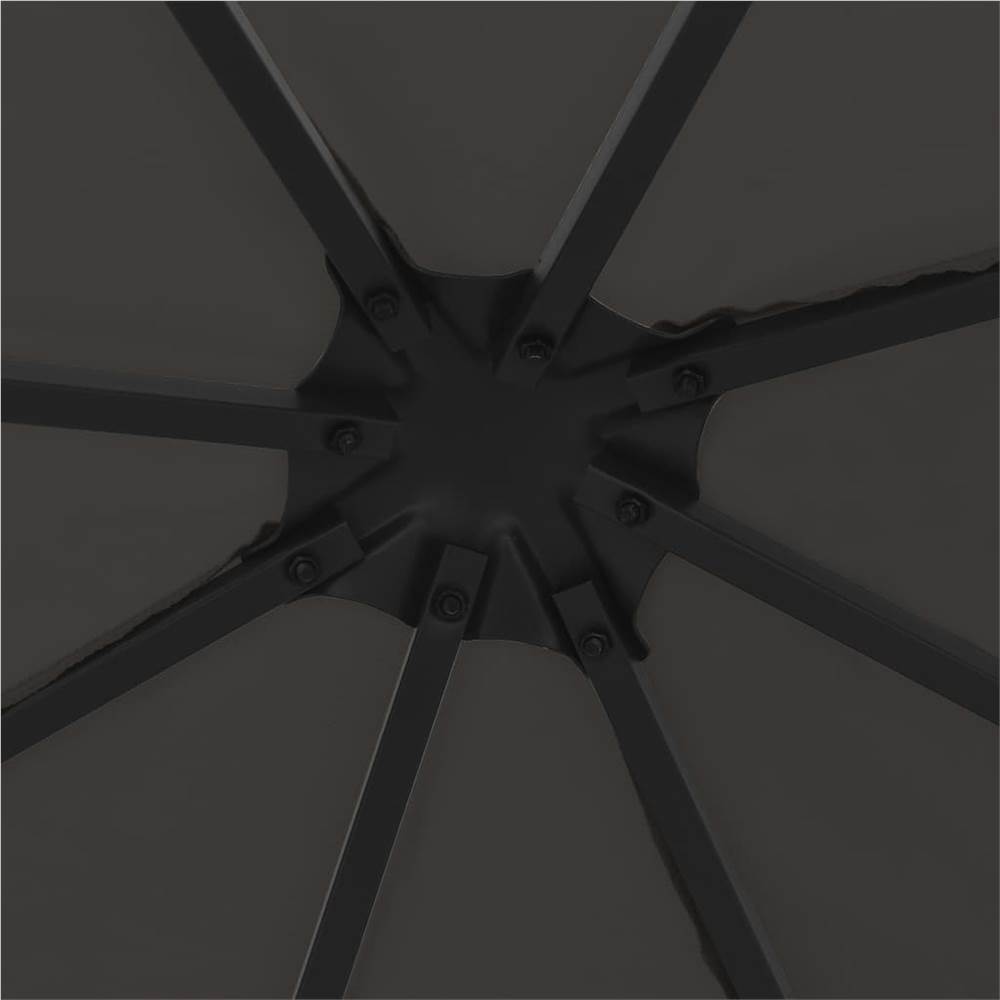 Gazebo with String Lights 3x3 m Anthracite