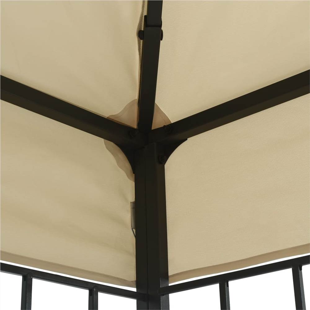 Gazebo with String Lights 3x4 m Cream