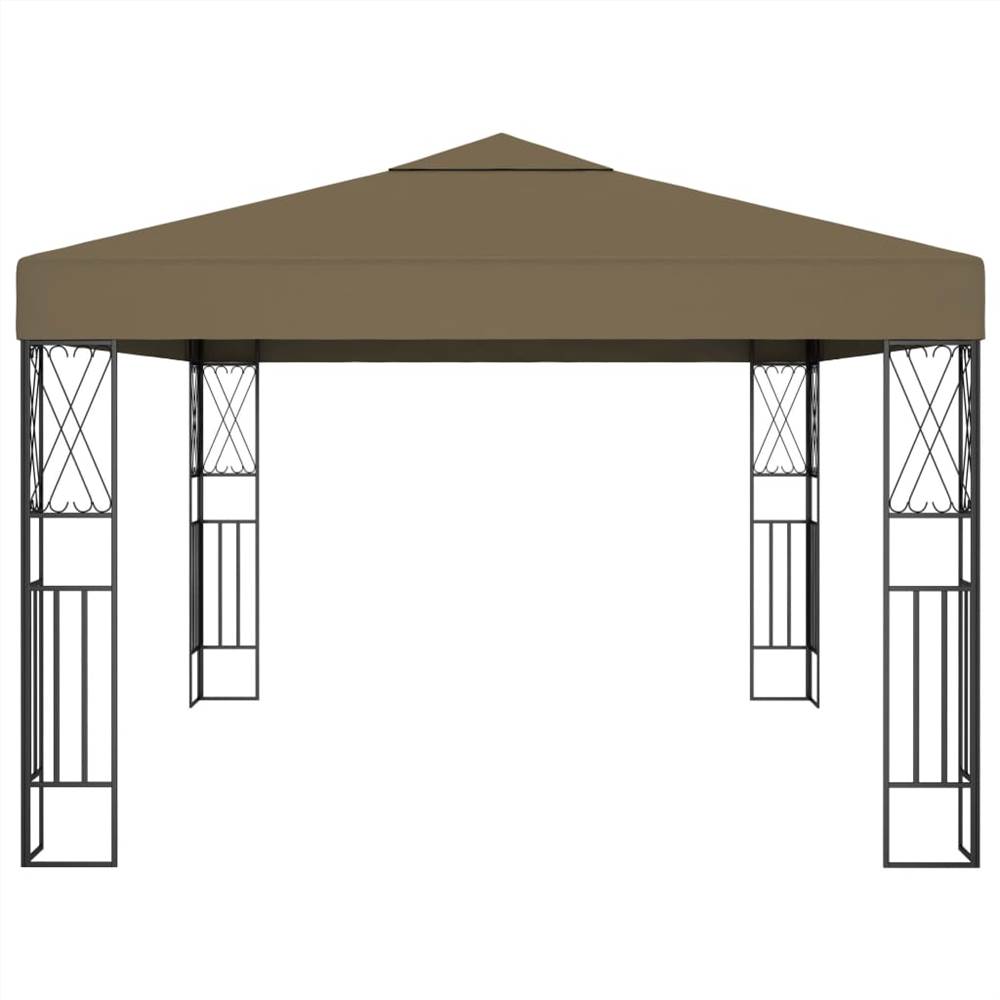 Gazebo with String Lights 3x4 m Taupe Fabric