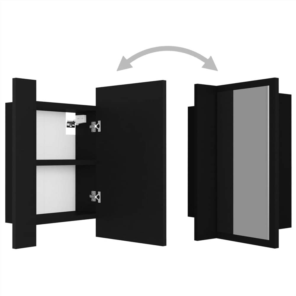 LED Bathroom Mirror Cabinet Black 40x12x45 cm