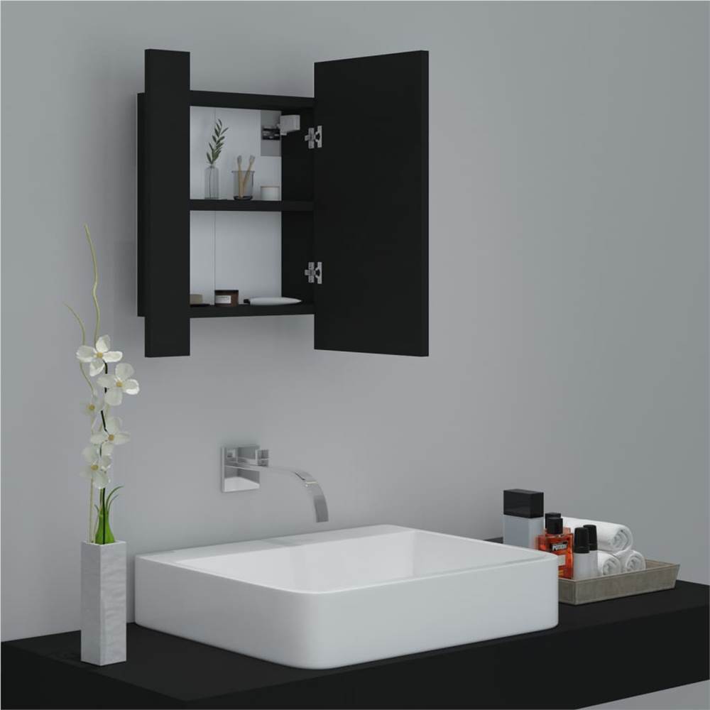LED Bathroom Mirror Black 40x12x45 cm