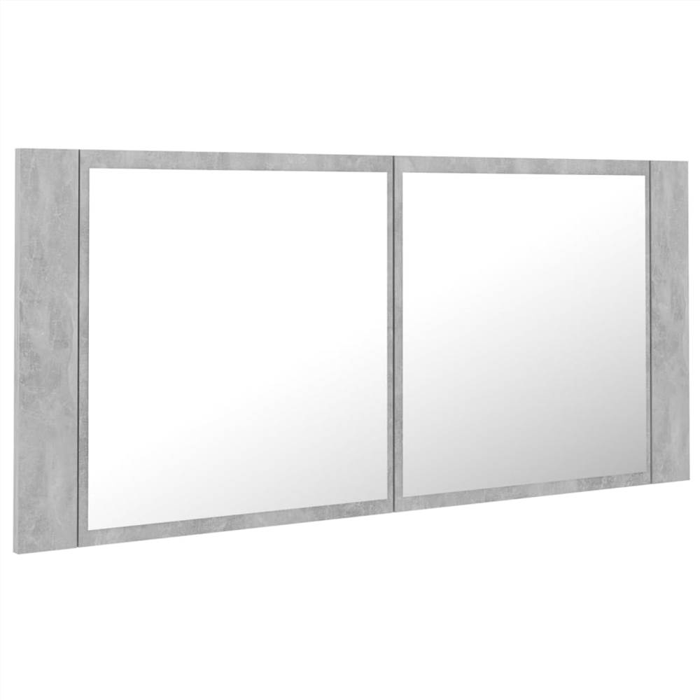 LED Bathroom Mirror Cabinet Concrete Grey 100x12x45 cm