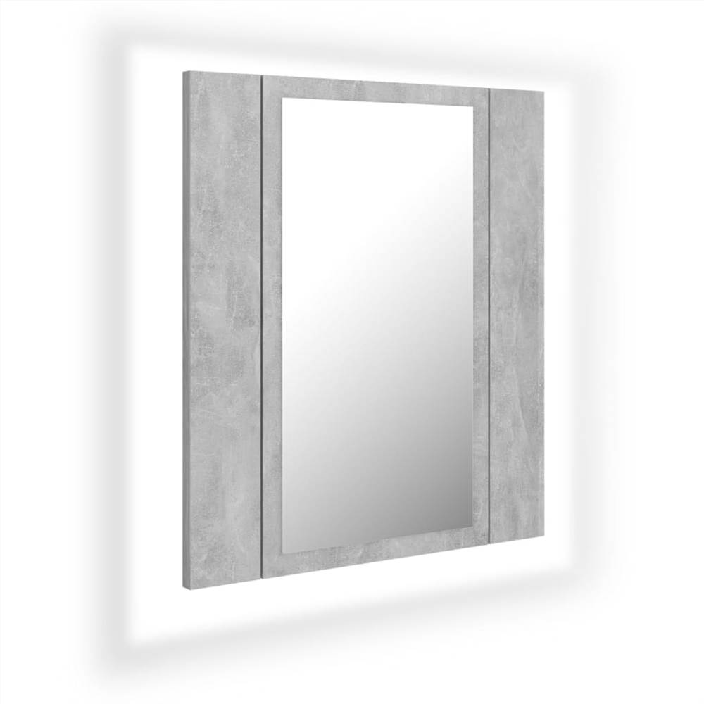 LED Bathroom Mirror Cabinet Concrete Grey 40x12x45 cm