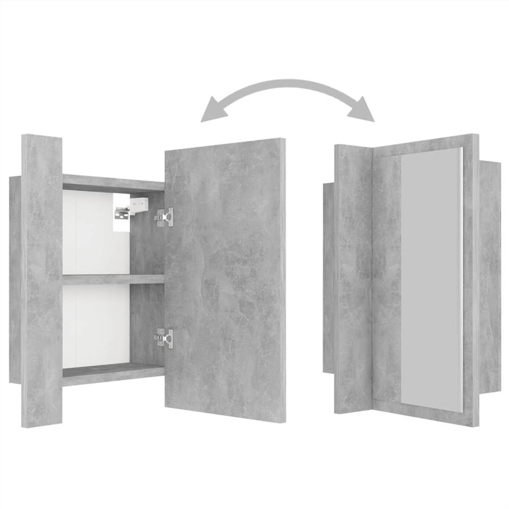 LED Bathroom Mirror Cabinet Concrete Grey 40x12x45 cm