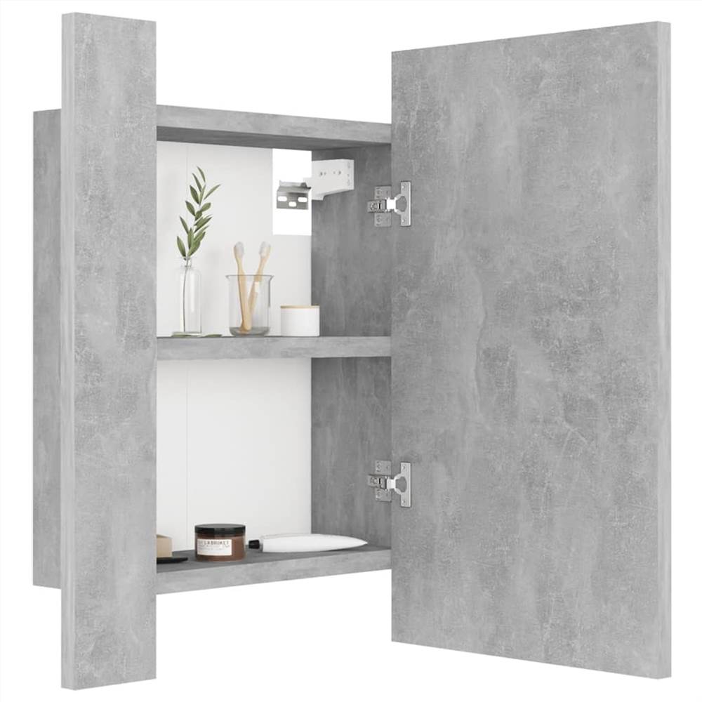 LED Bathroom Mirror Cabinet Concrete Grey 40x12x45 cm