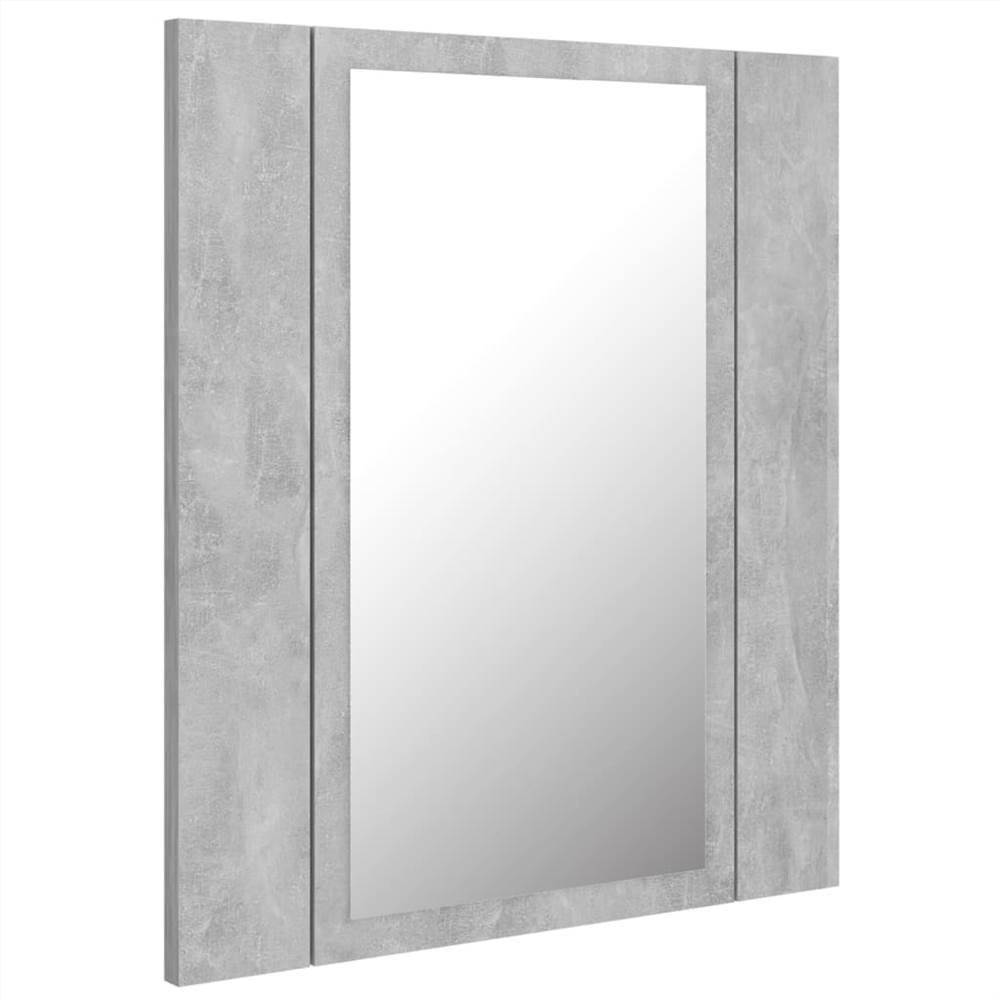 LED Bathroom Mirror Concrete Grey 40x12x45 cm