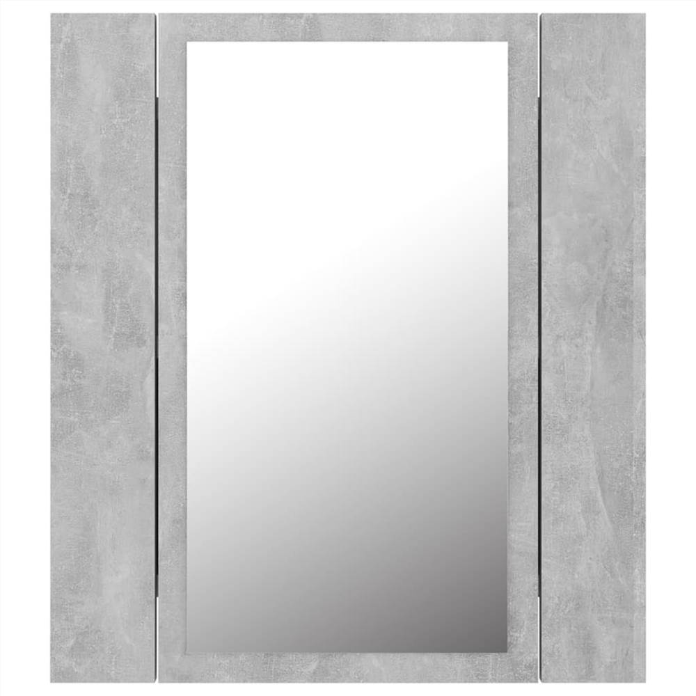 LED Bathroom Mirror Cabinet Concrete Grey 40x12x45 cm
