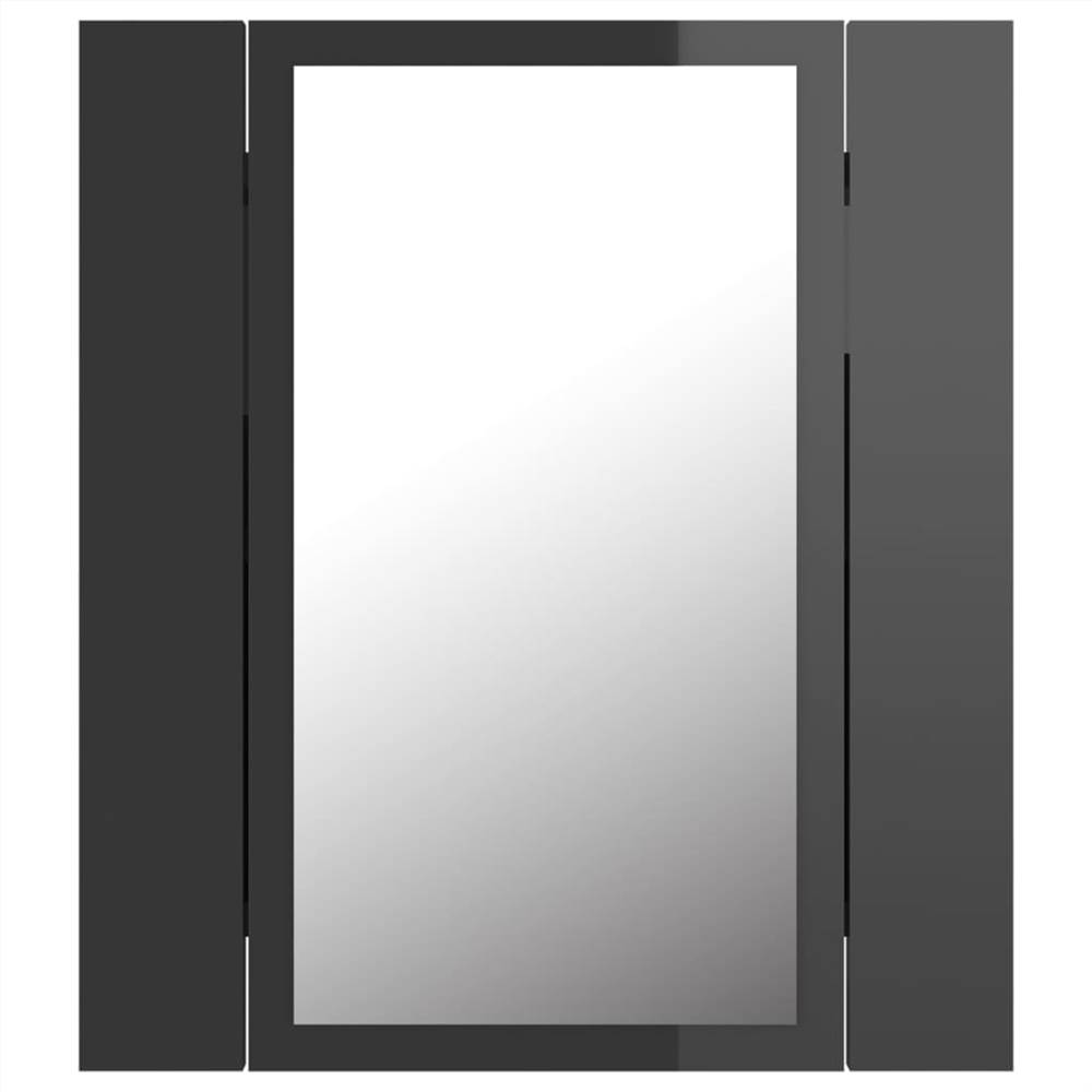 LED Bathroom Mirror High Gloss Grey 40x12x45 cm