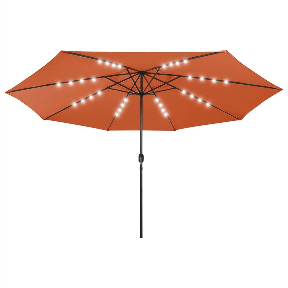 

Outdoor Parasol with LED Lights and Metal Pole 400 cm Terracotta