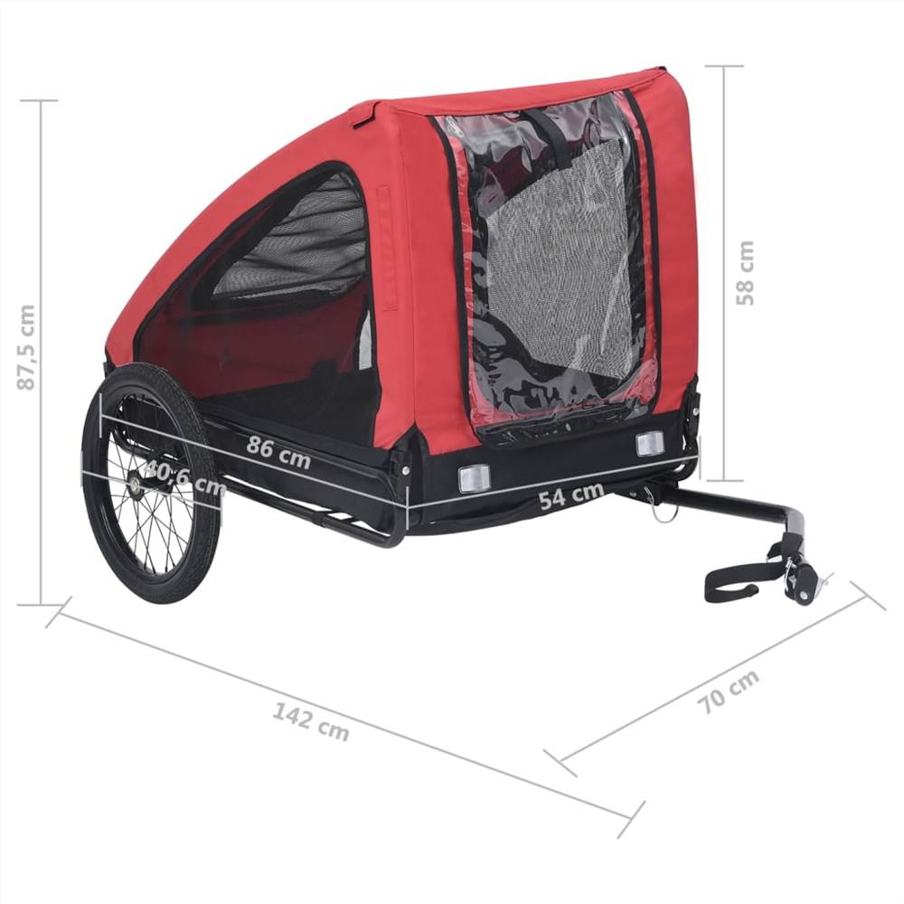 Pet Trailer Red and Black