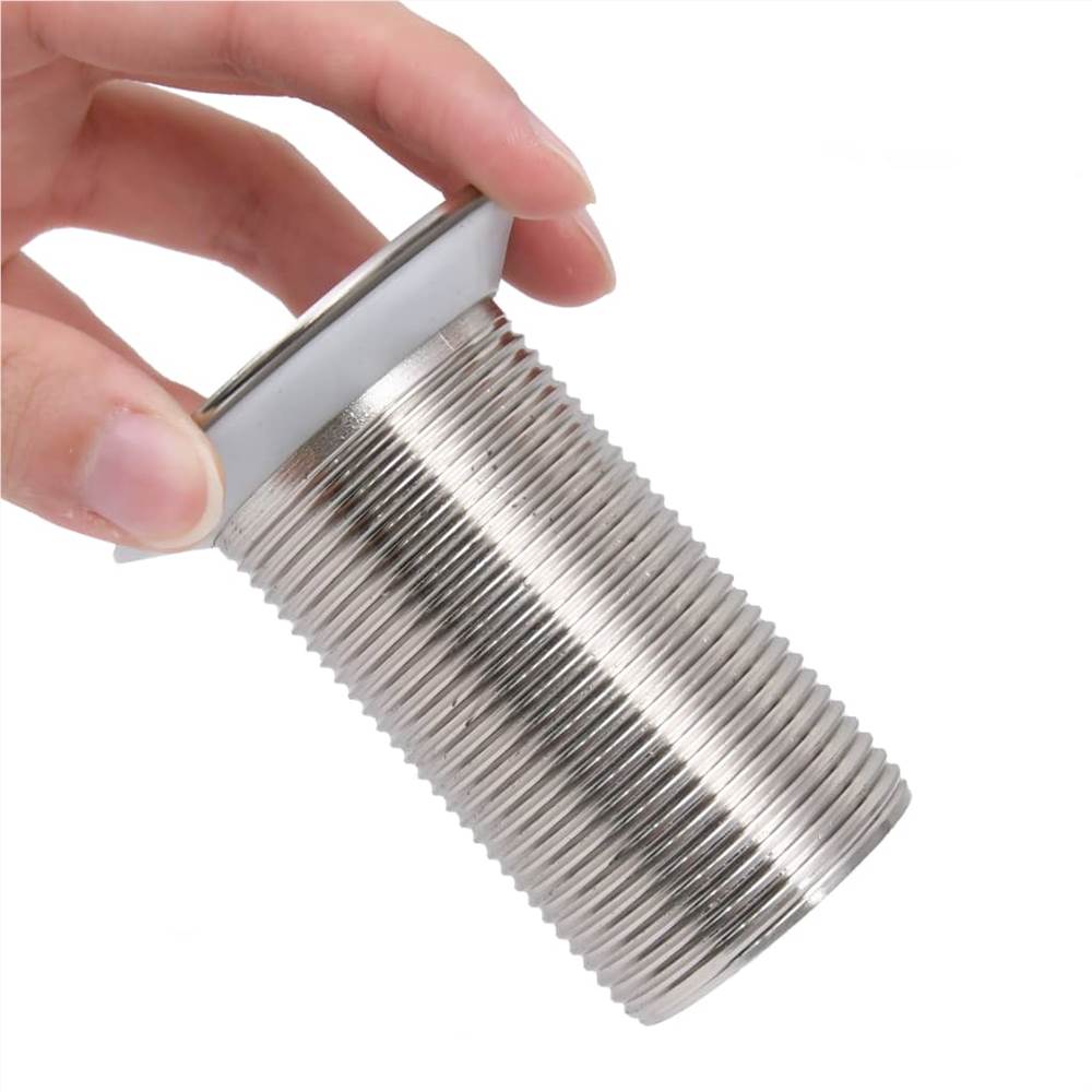 Push Drain with Overflow Function Chrome 6.4x6.4x9.1 cm