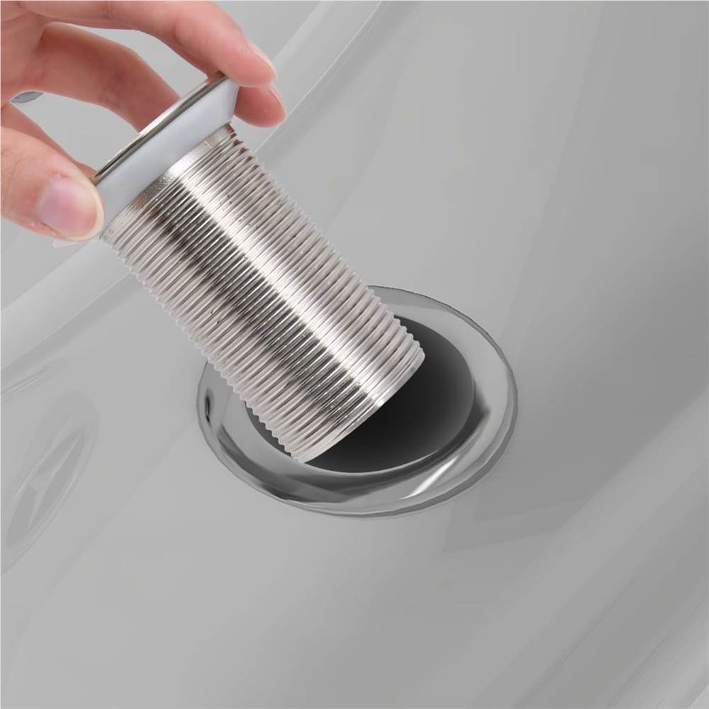 Push Drain with Overflow Function Chrome 6.4x6.4x9.1 cm
