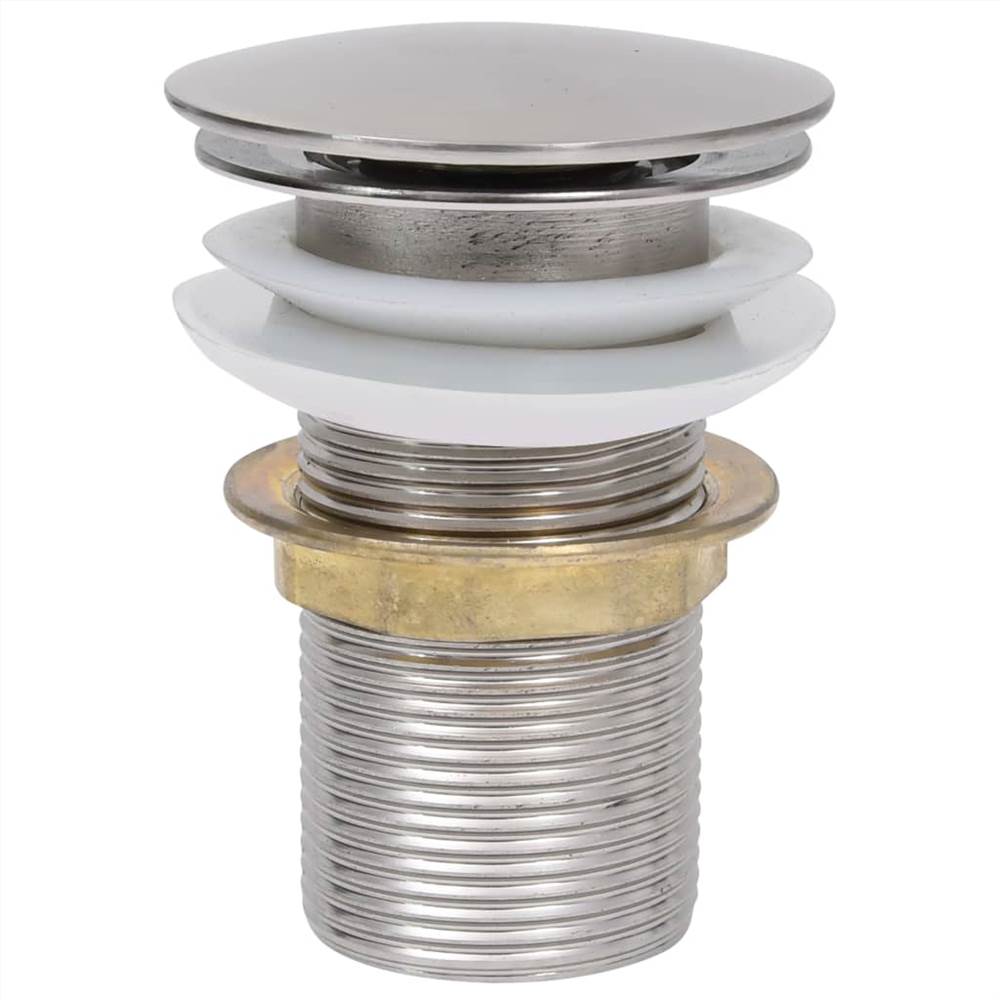 Push Drain with Overflow Function Chrome 6.4x6.4x9.1 cm