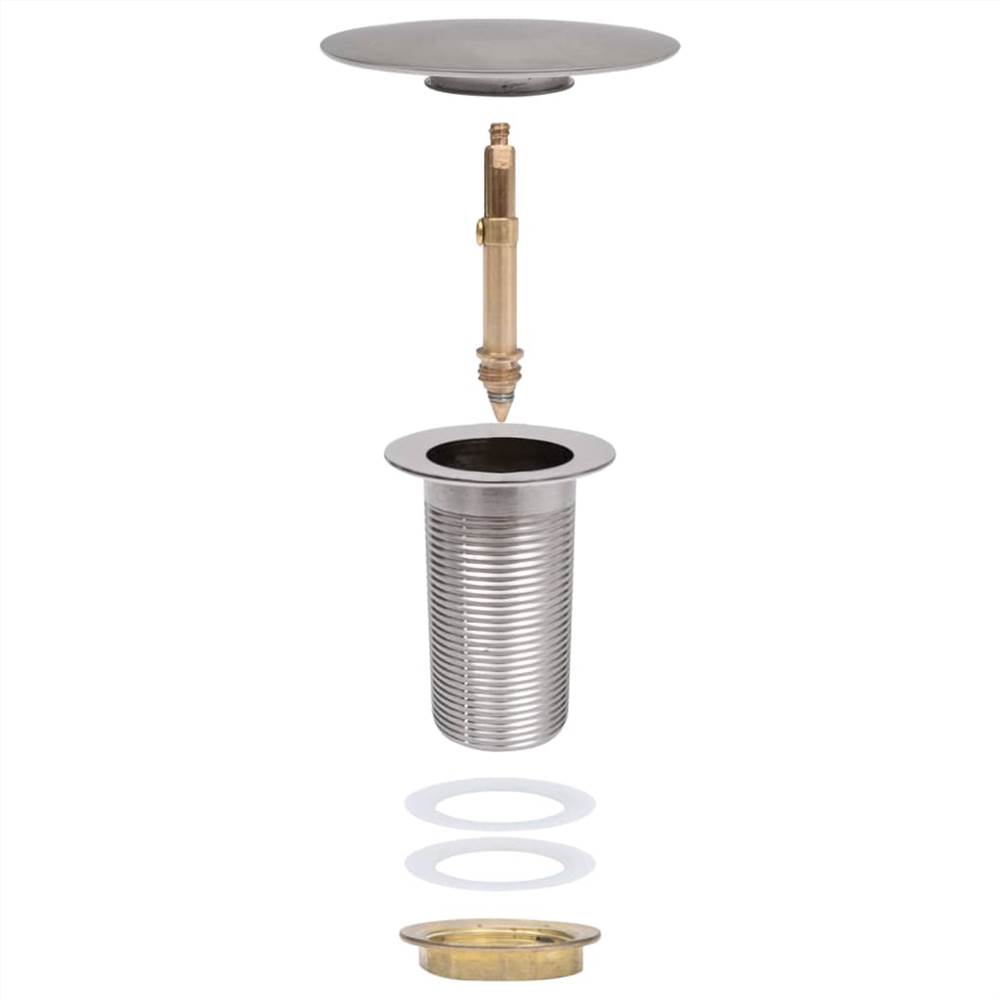 Push Drain with Overflow Function Chrome 6.4x6.4x9.1 cm