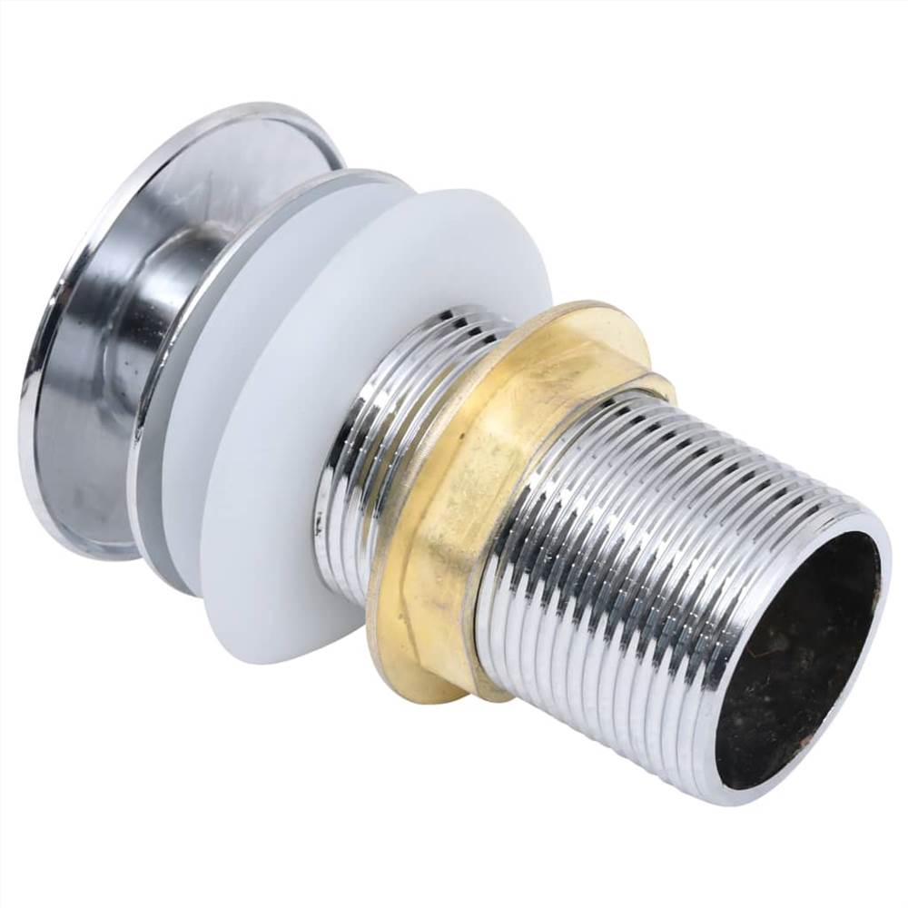 Push Drain with Overflow Function Nickel 6.4x6.4x9.1 cm