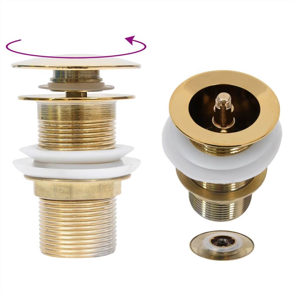 Push Drain without Overflow Function Gold 6.4x6.4x9.1 cm