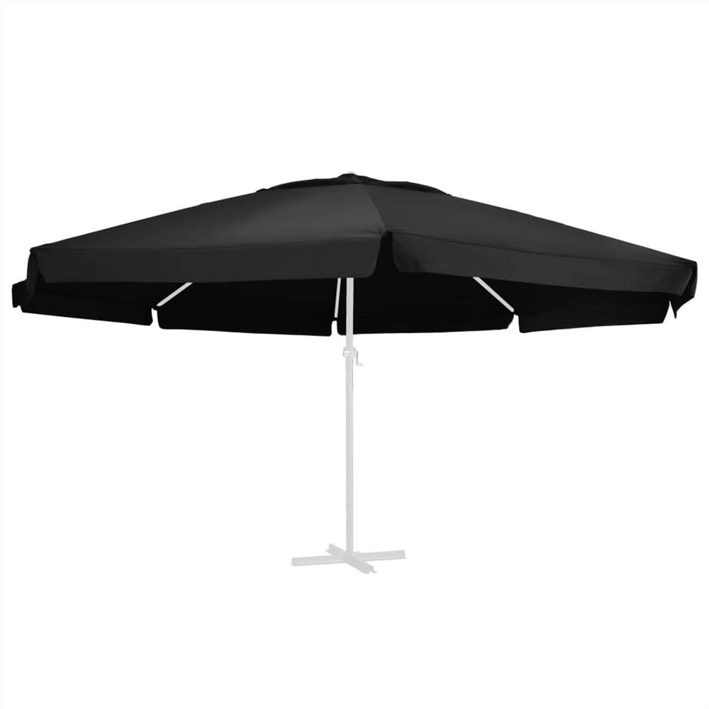 Replacement Fabric for Outdoor Parasol Black 600 cm