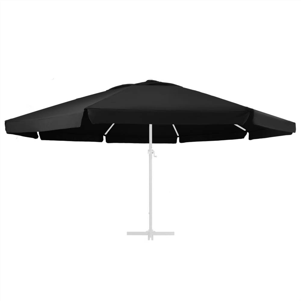 Replacement Fabric for Outdoor Parasol Black 600 cm