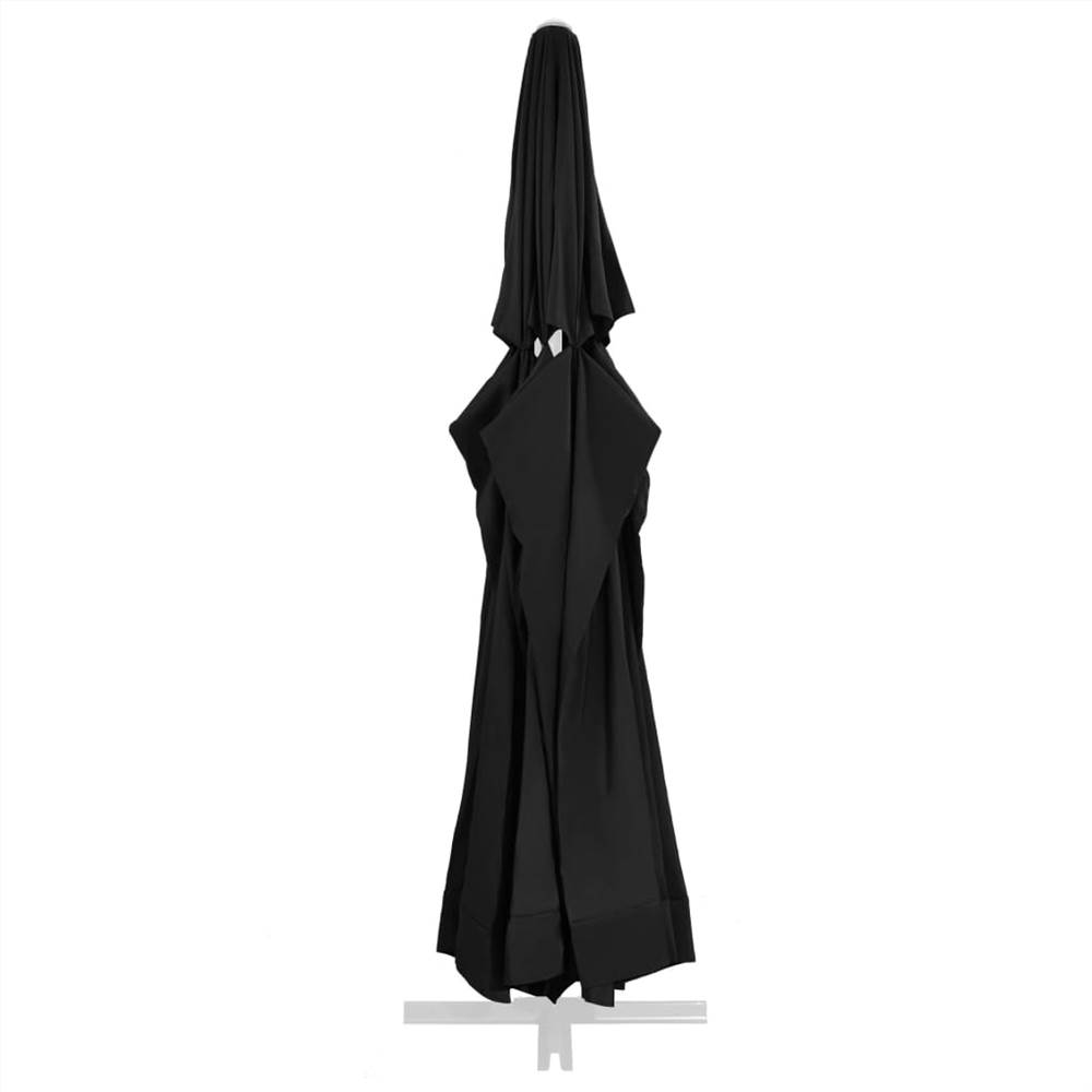 Replacement Fabric for Outdoor Parasol Black 600 cm