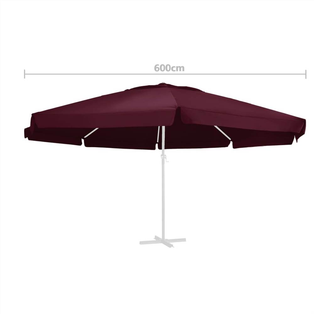 Replacement Fabric for Outdoor Parasol Bordeaux Red 600 cm
