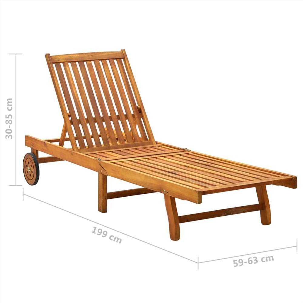 wood garden lounger