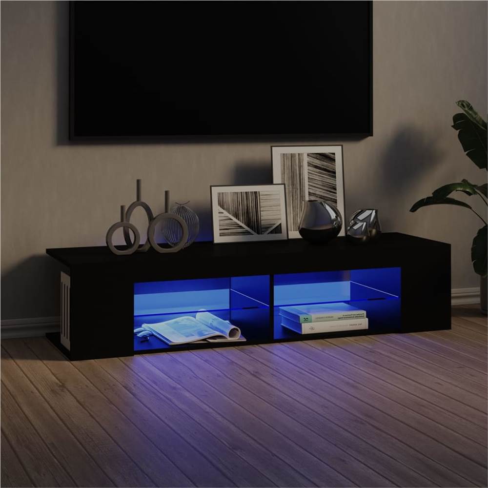 

TV Cabinet with LED Lights Black 135x39x30 cm