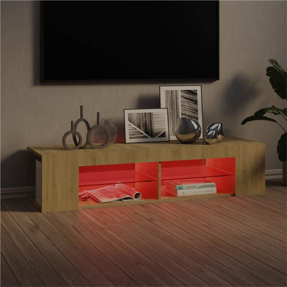 TV with LED Lights Sonoma Oak 135x39x30 cm