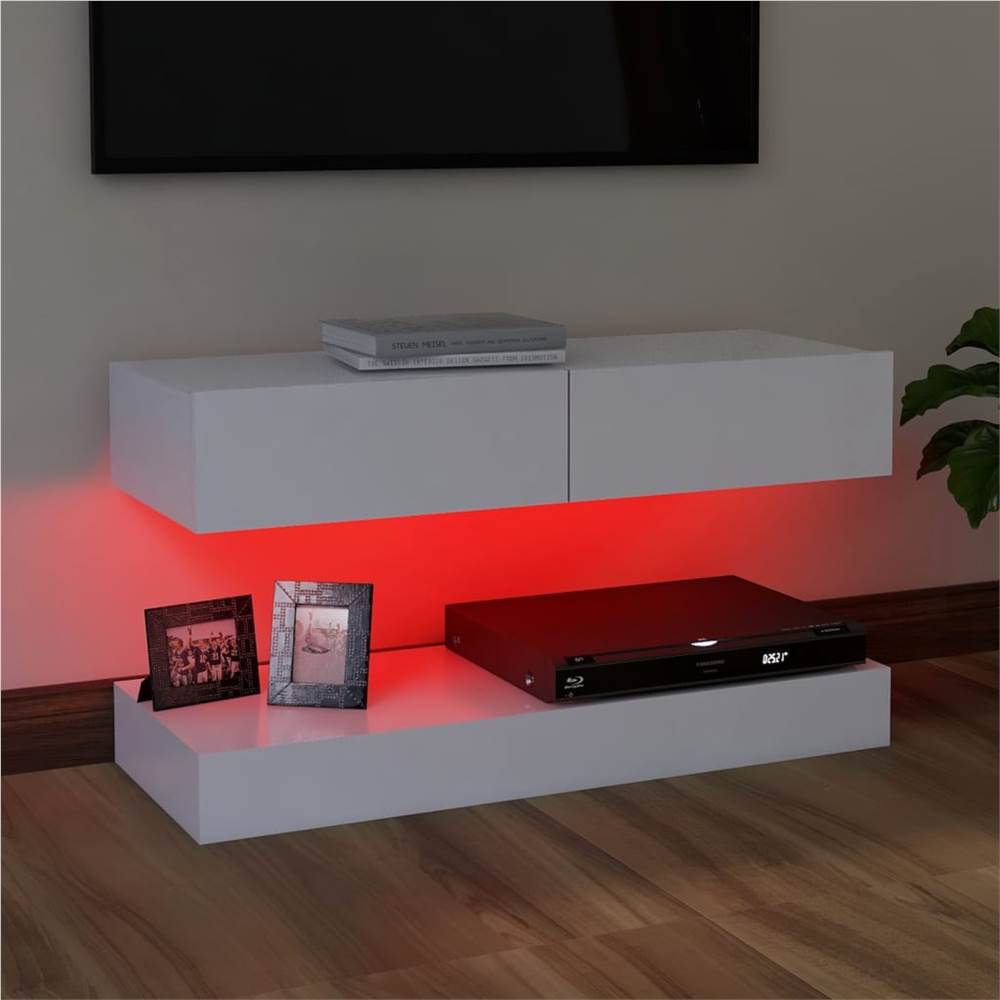 TV with LED Lights White 90x35 cm