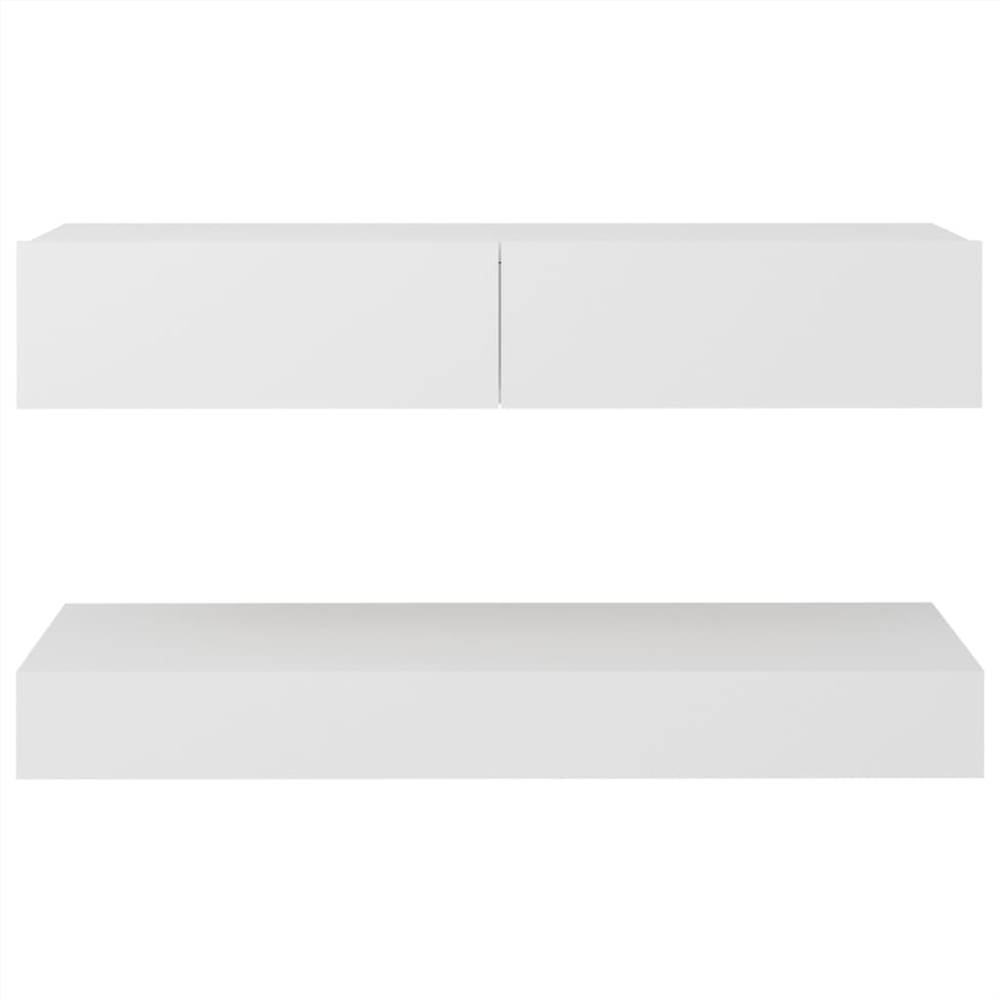 TV Cabinet with LED Lights White 90x35 cm