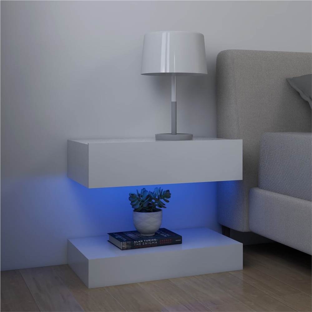 TV Cabinets with LED Lights 2 pcs White 60x35 cm
