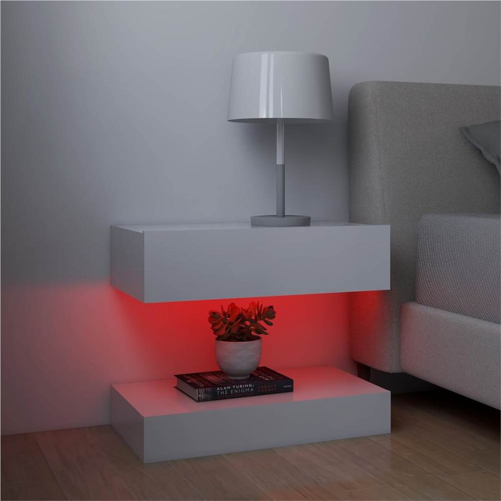 TV Cabinets with LED Lights 2 pcs White 60x35 cm