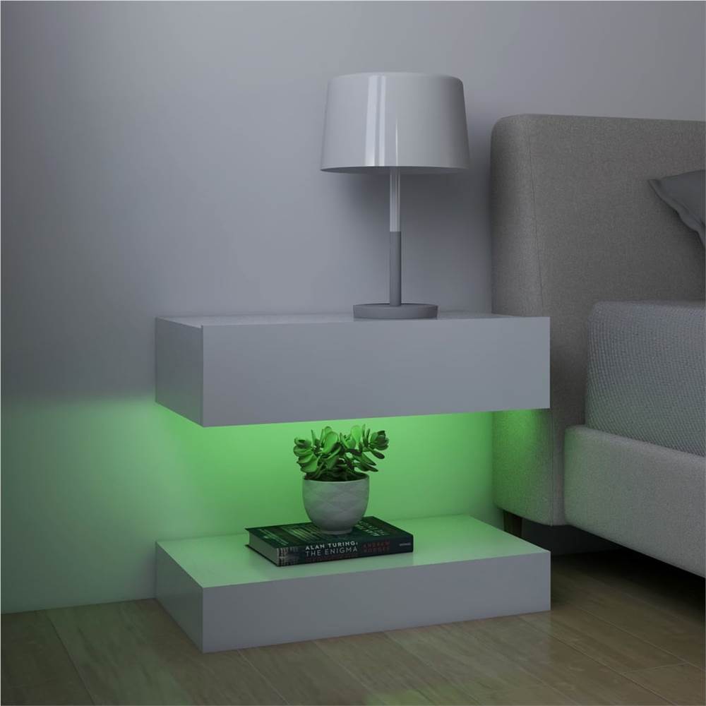 TV Cabinets with LED Lights 2 pcs White 60x35 cm