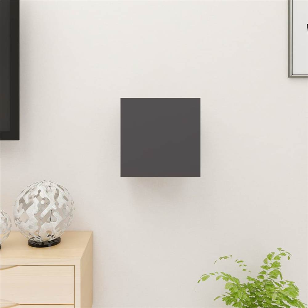 Wall Mounted TV High Gloss Grey 30.5x30x30 cm