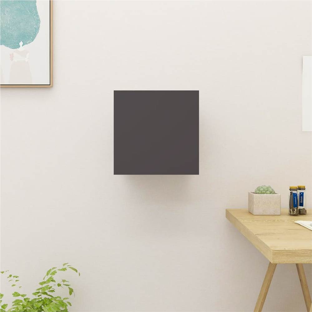 Wall Mounted TV High Gloss Grey 30.5x30x30 cm