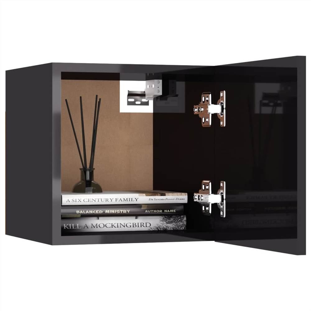 Wall Mounted TV High Gloss Grey 30.5x30x30 cm