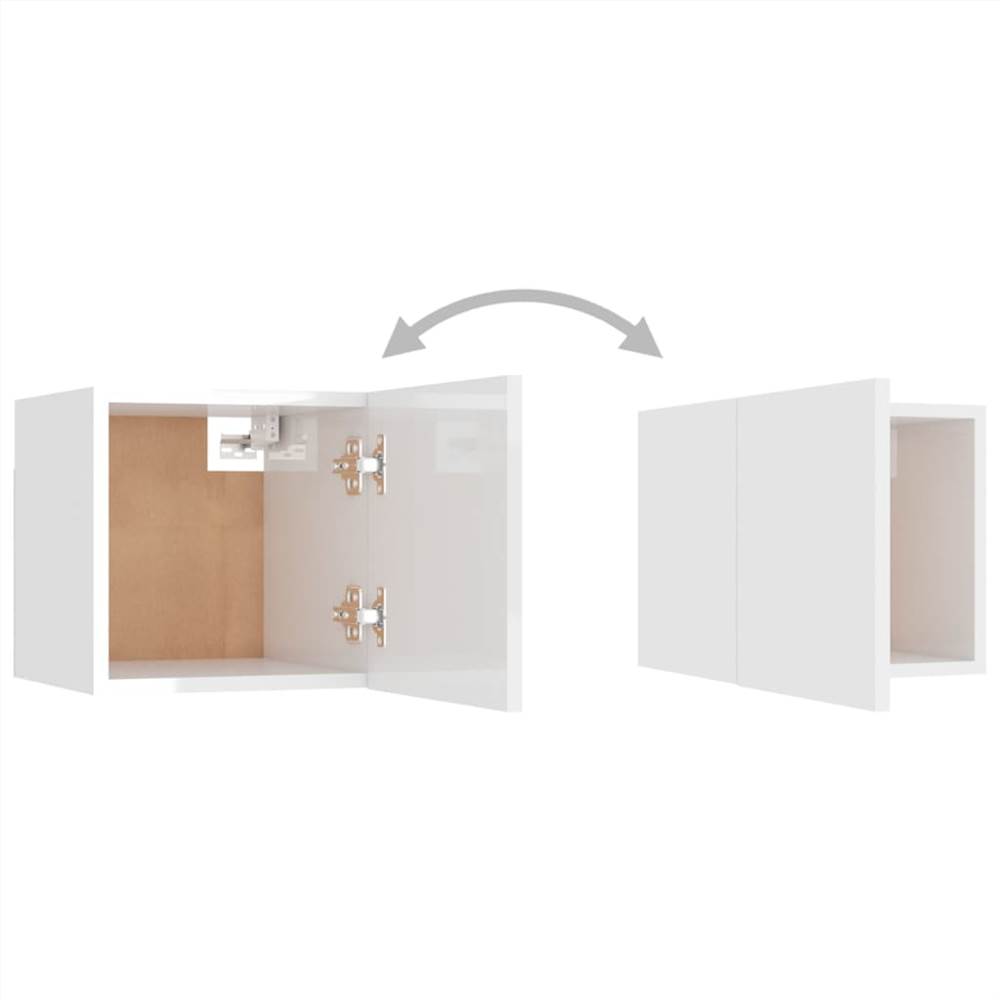 Wall Mounted TV Cabinets 2 pcs High Gloss White 30.5x30x30 cm