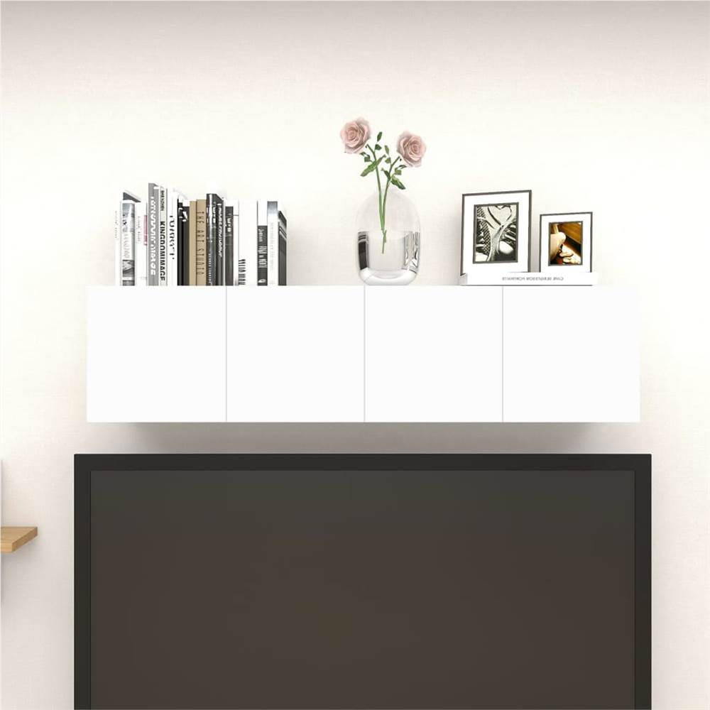 Wall Mounted TV 4 pcs High Gloss White 30.5x30x30 cm