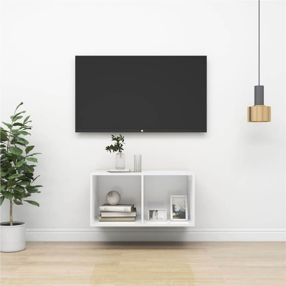 

Wall-mounted TV Cabinet White 37x37x72 cm Chipboard