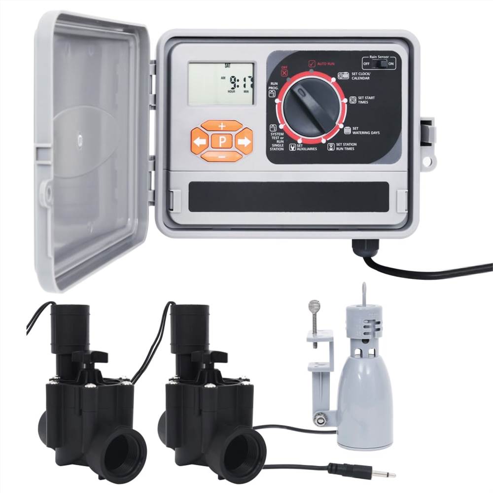 Water Irrigation Controller with Rain Sensor &amp; Solenoid Valve