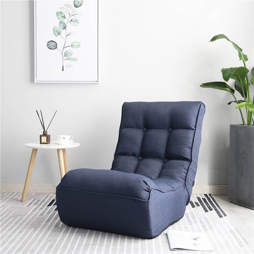 

23.2" Fabric Upholstered Folding Lazy Sofa Bed with High-Density Sponge, for Living Room, Bedroom, Office, Apartment - Navy