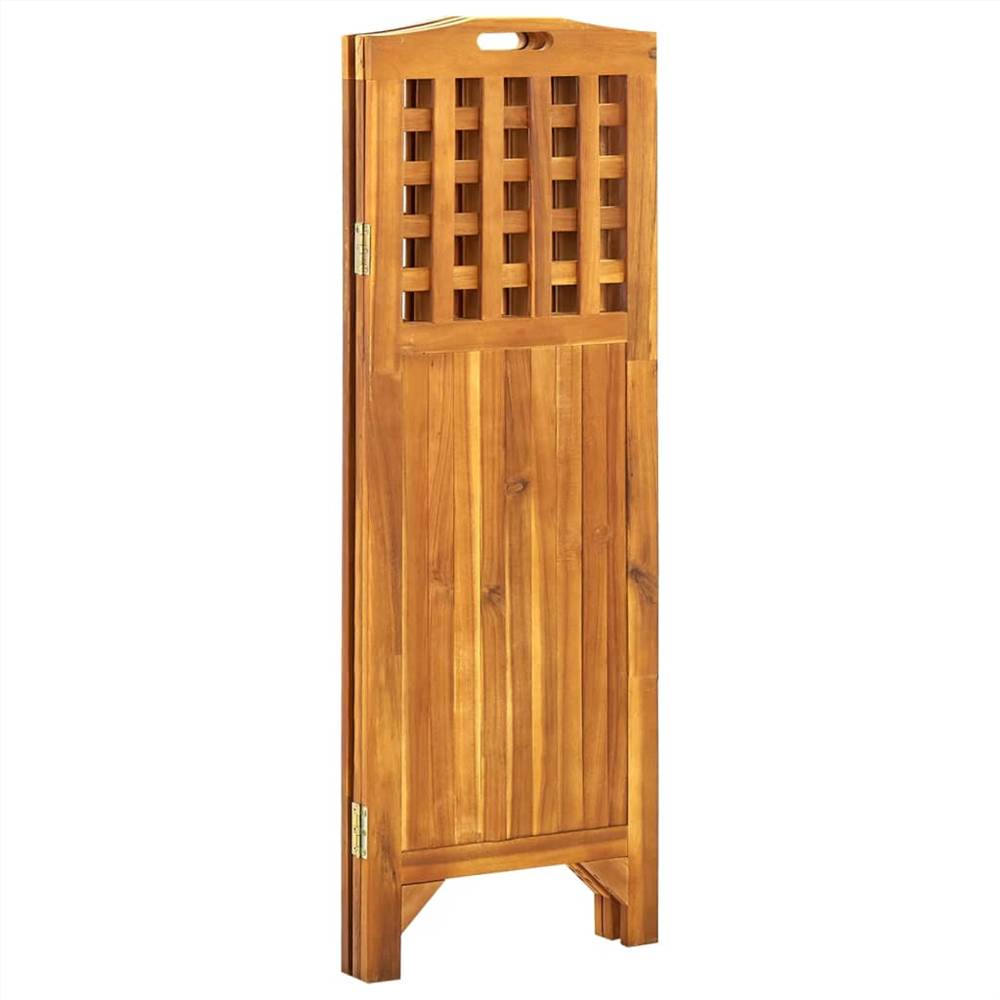 3Panel Room Divider 121x2x120 cm Solid Acacia Wood