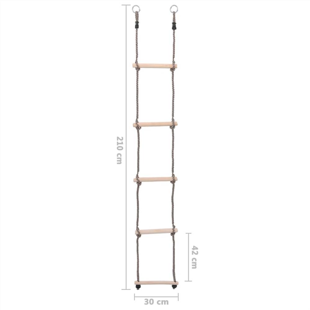 5-Step Ladder 210 cm Solid Pinewood