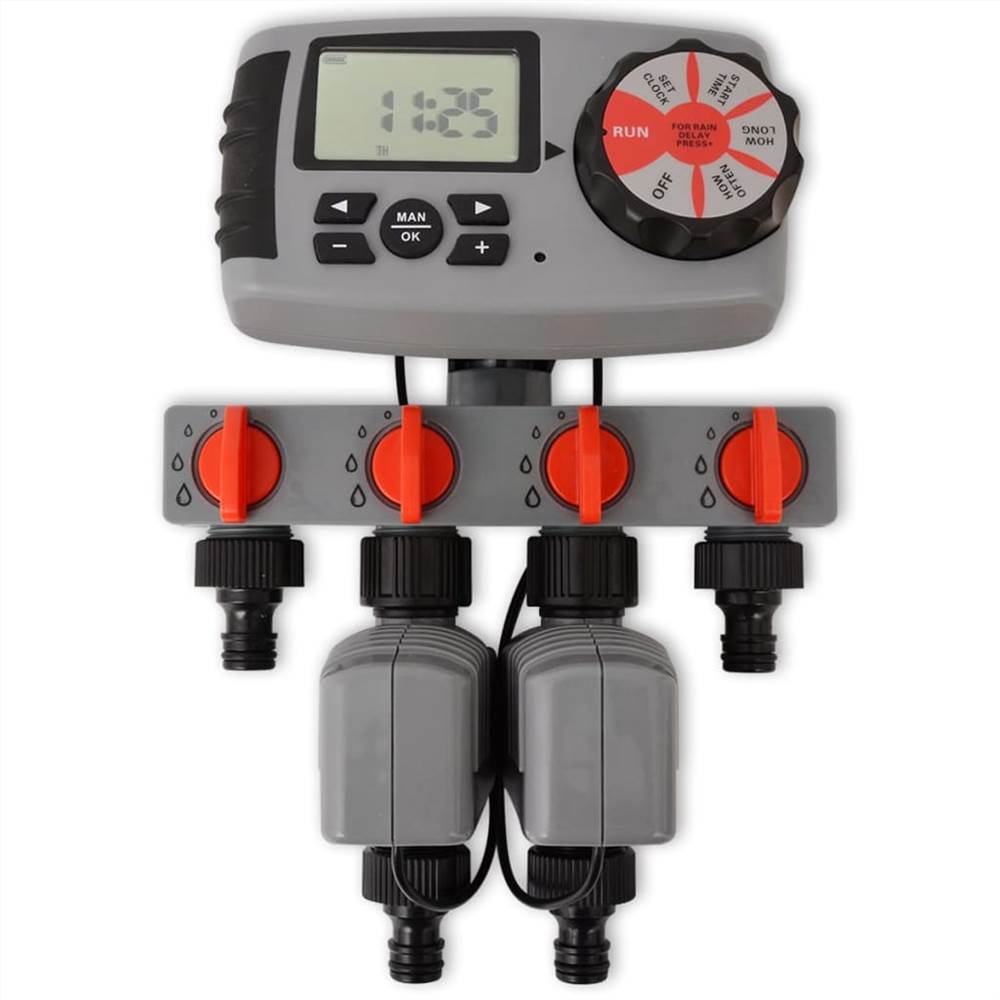 Automatic Water Timer with 4 Stations and Rain Sensor 3 V