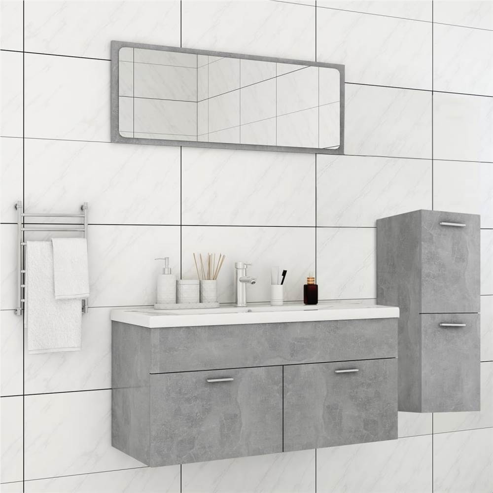 

Bathroom Furniture Set Concrete Grey Chipboard