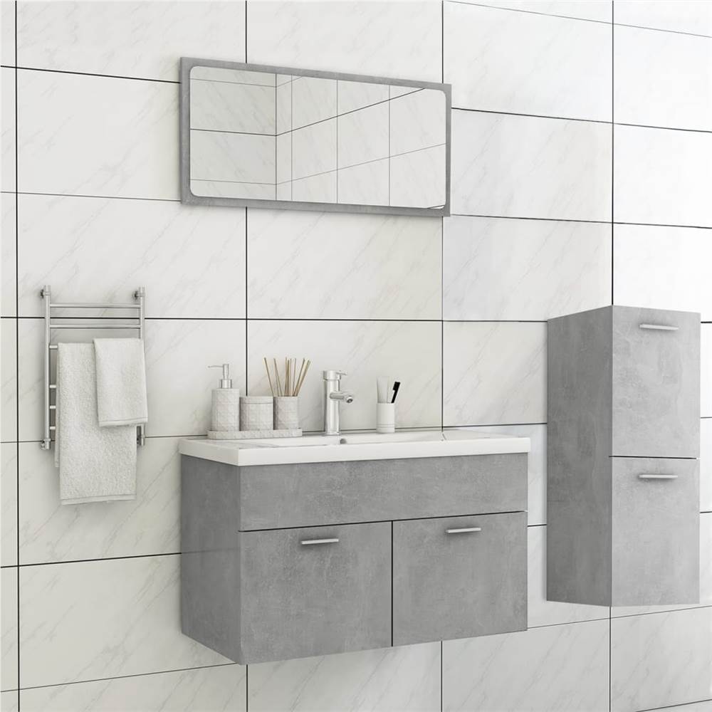 

Bathroom Furniture Set Concrete Grey Chipboard