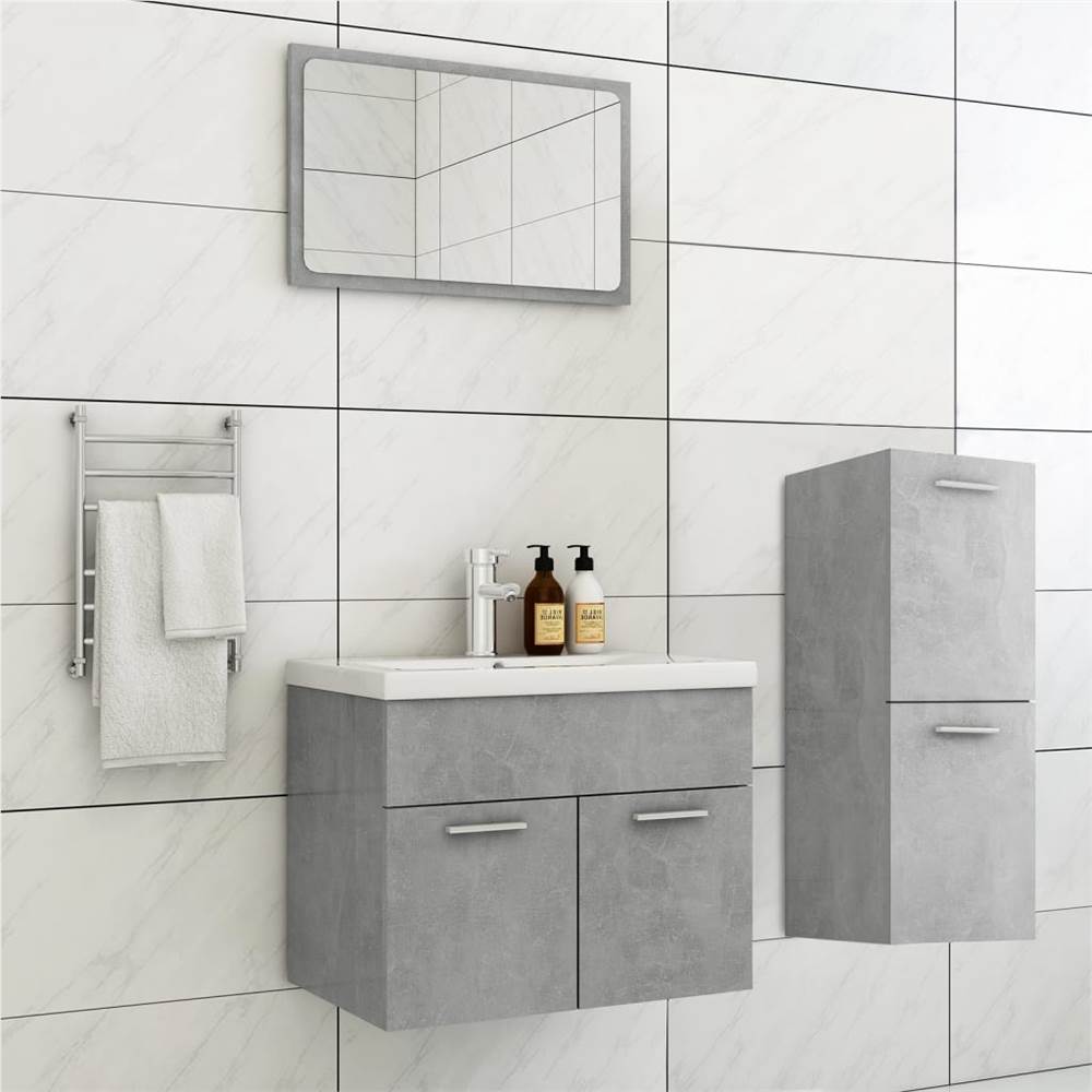 

Bathroom Furniture Set Concrete Grey Chipboard